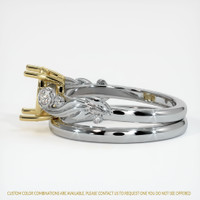 18K Yellow & White Wedding Set Ring Setting Image