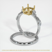 18K Yellow & White Wedding Set Ring Setting Image