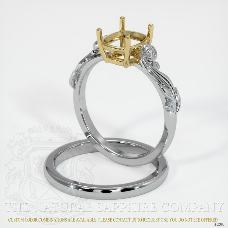 18K Yellow & White Wedding Set Ring Setting