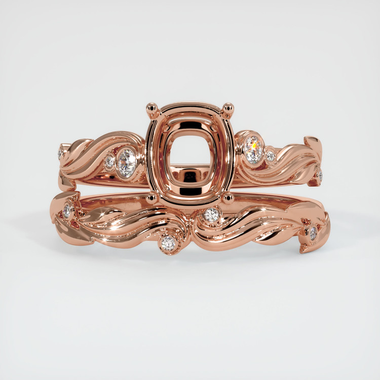 14K Rose Gold Accent Stones Ring Setting