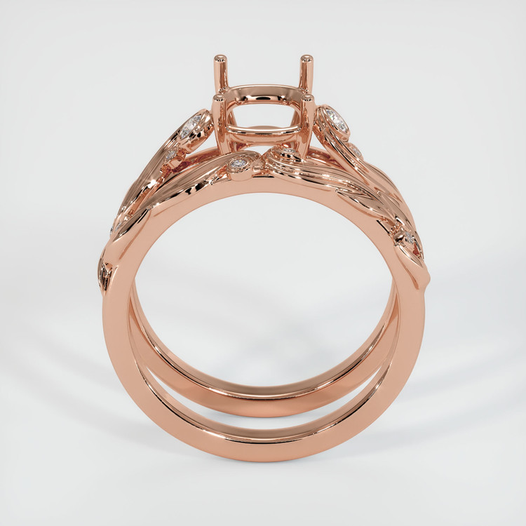 14K Rose Gold Accent Stones Ring Setting