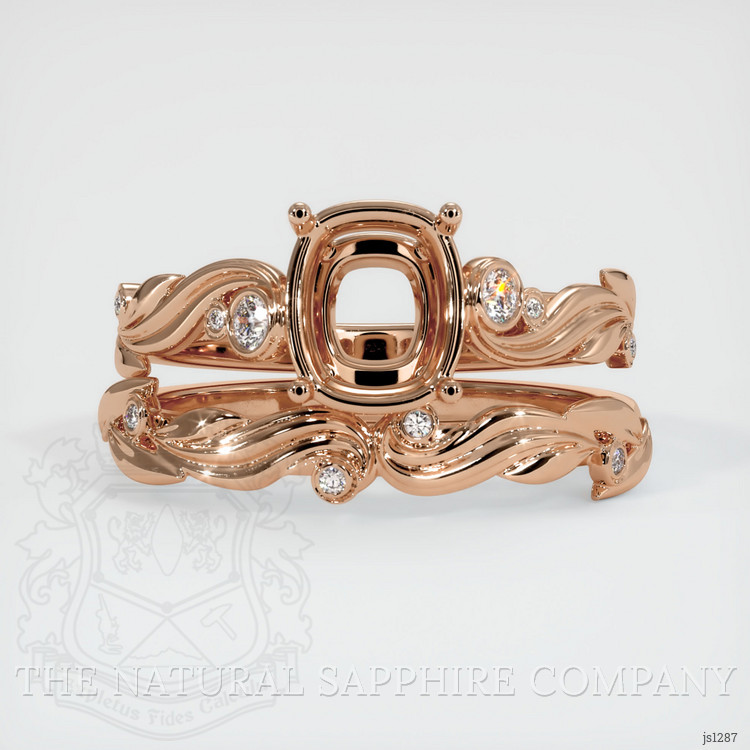 18K Rose Gold Accent Stones Ring Setting
