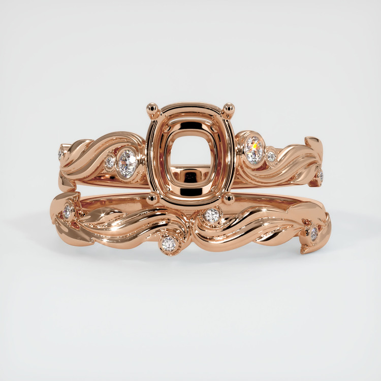 18K Rose Gold Accent Stones Ring Setting