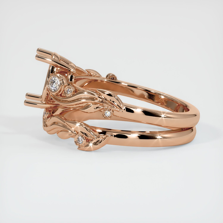 18K Rose Gold Accent Stones Ring Setting