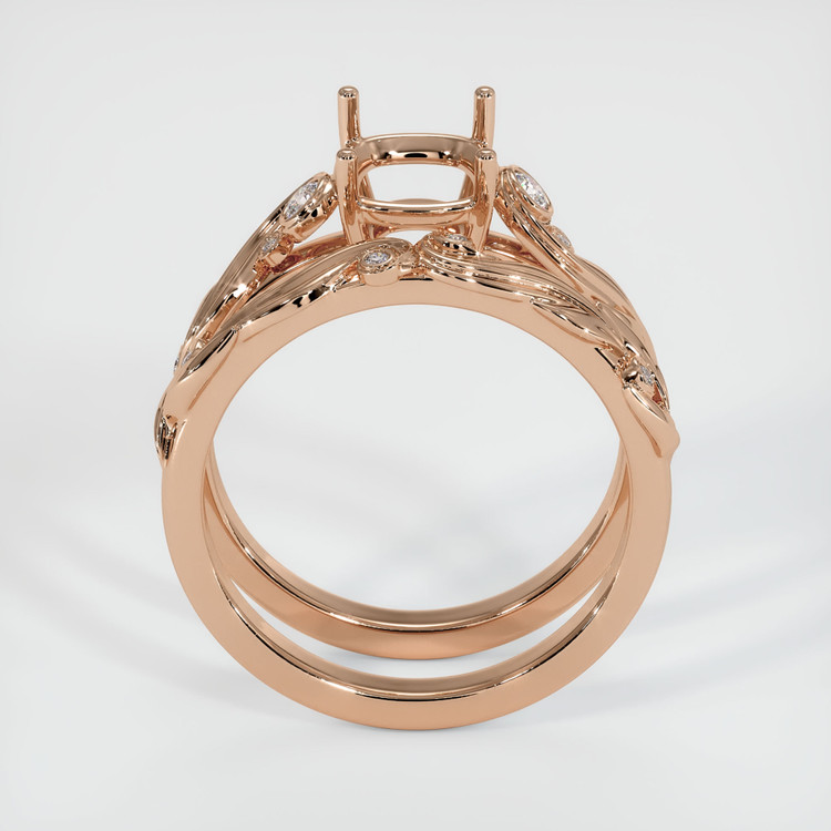 18K Rose Gold Accent Stones Ring Setting