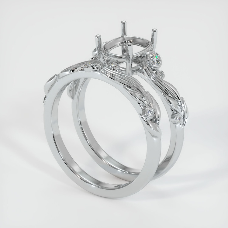 10K White Gold Accent Stones Ring Setting