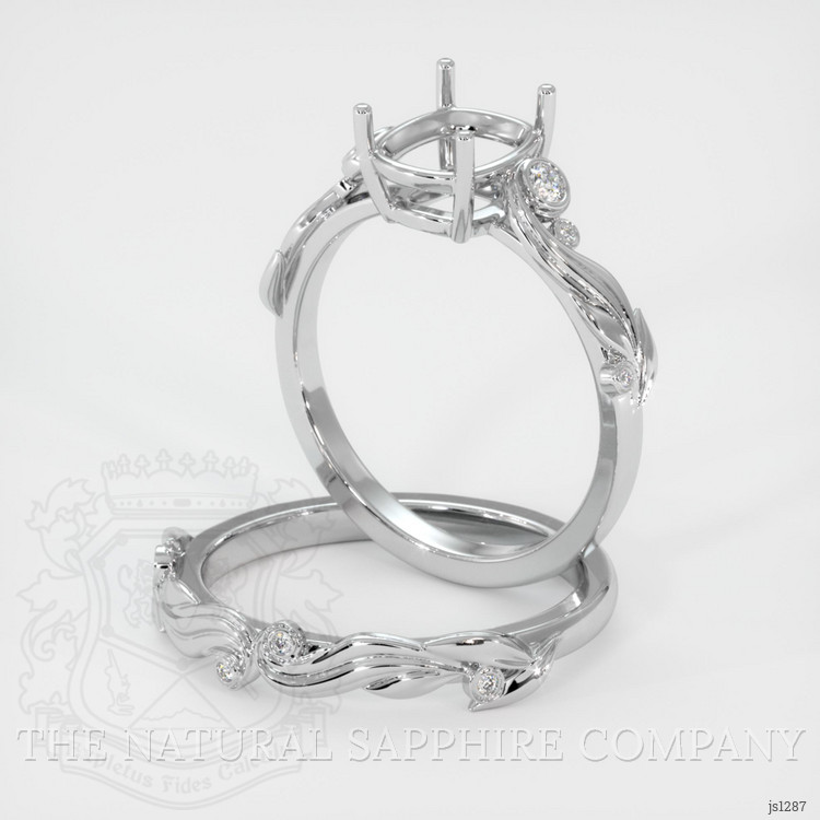 10K White Gold Accent Stones Ring Setting