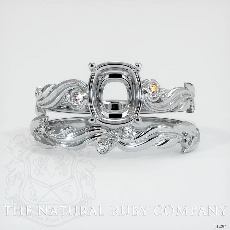 14K White Gold Accent Stones Ring Setting