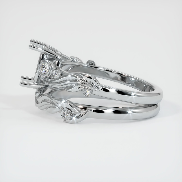 14K White Gold Accent Stones Ring Setting