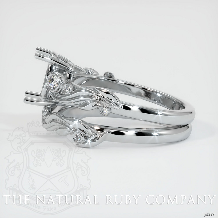 14K White Gold Accent Stones Ring Setting