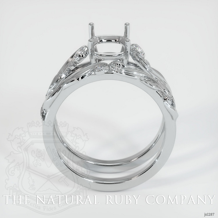 14K White Gold Accent Stones Ring Setting