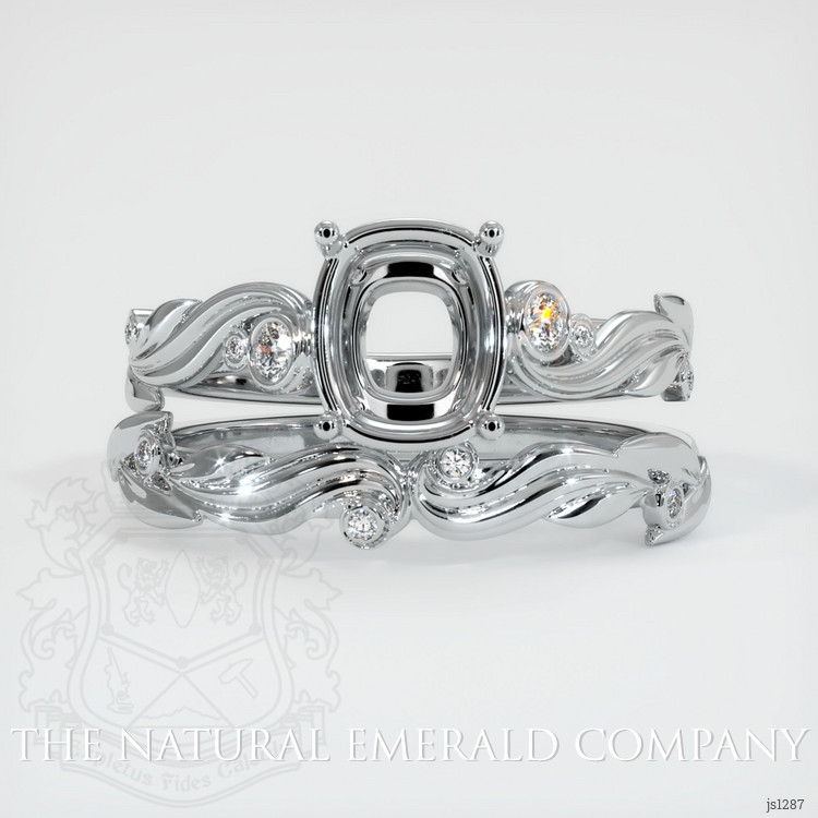 18K White Gold Accent Stones Ring Setting