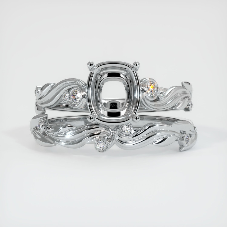 18K White Gold Accent Stones Ring Setting