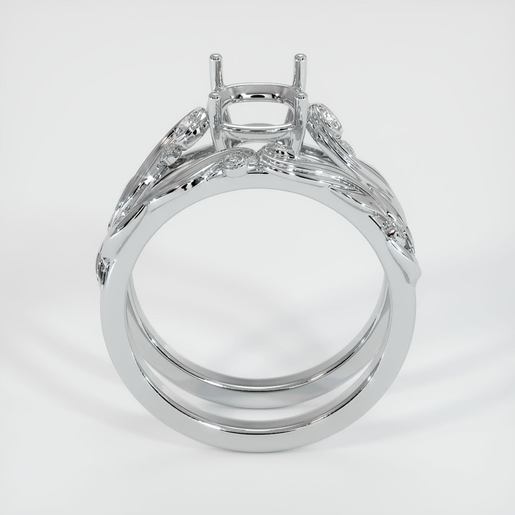 18K White Gold Accent Stones Ring Setting