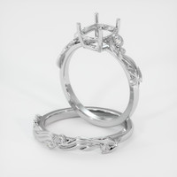 18K White Gold Accent Stones Ring Setting Image