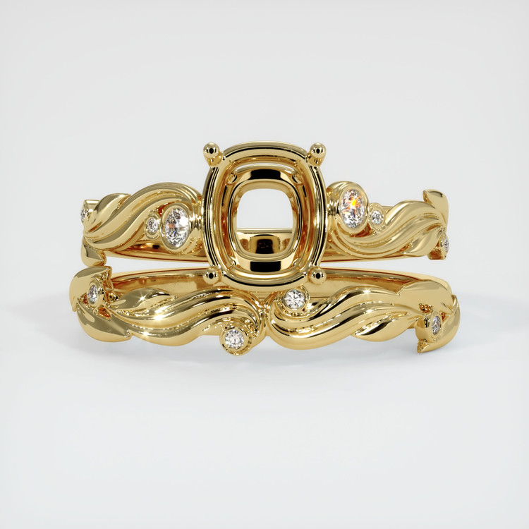 14K Yellow Gold Accent Stones Ring Setting