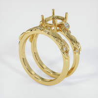 18K Yellow Gold Accent Stones Ring Setting Video