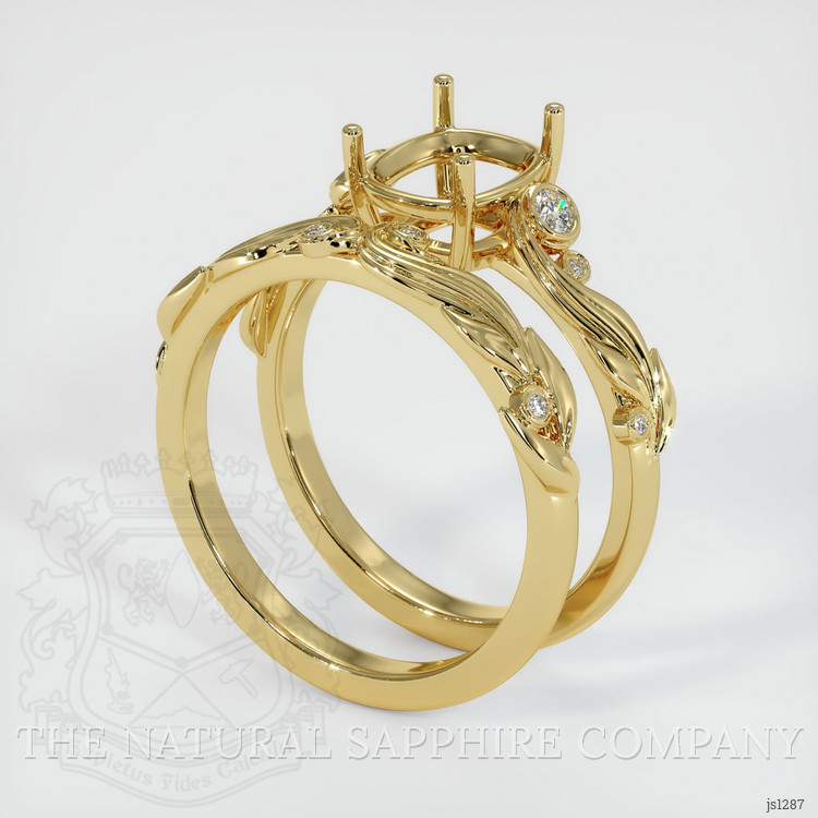 18K Yellow Gold Accent Stones Ring Setting