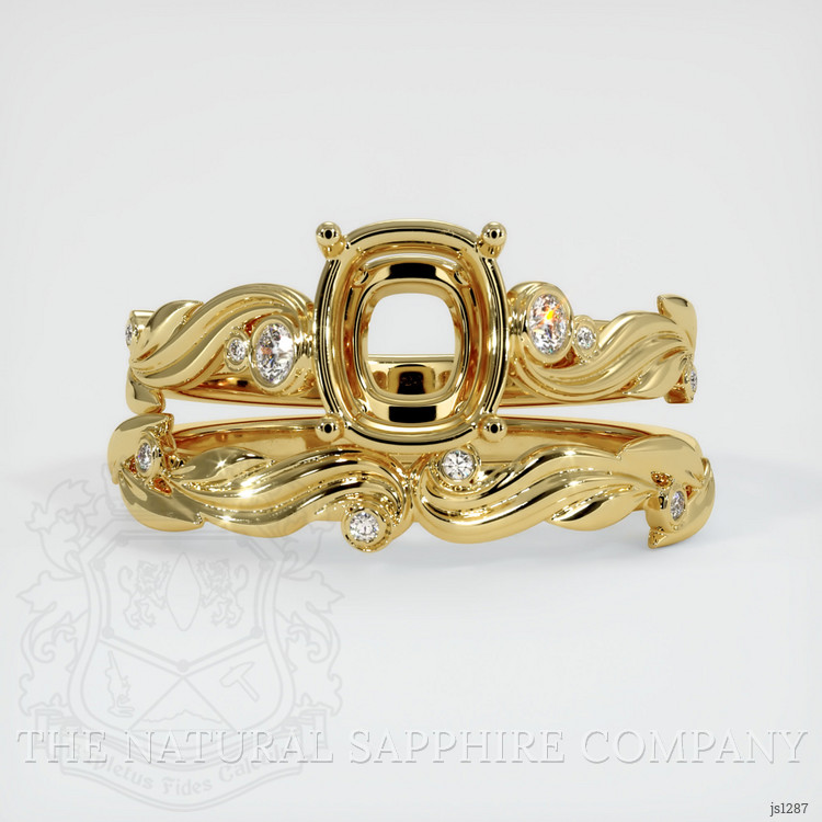 18K Yellow Gold Accent Stones Ring Setting