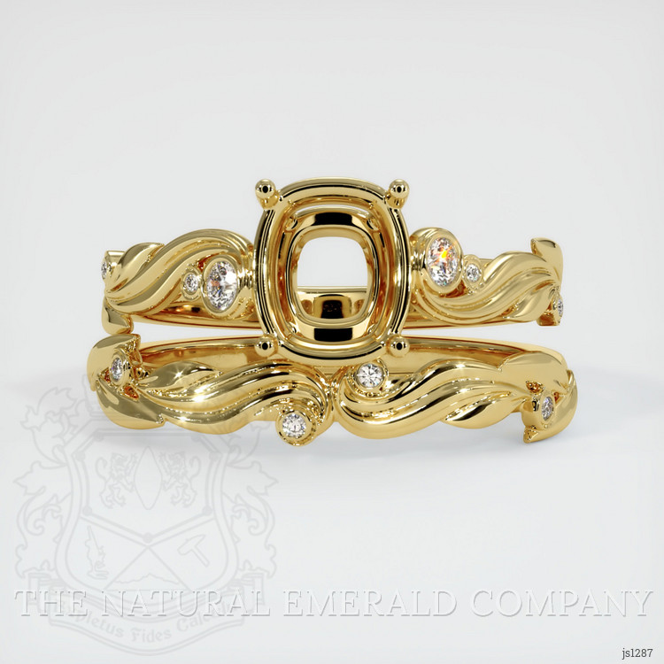 18K Yellow Gold Accent Stones Ring Setting