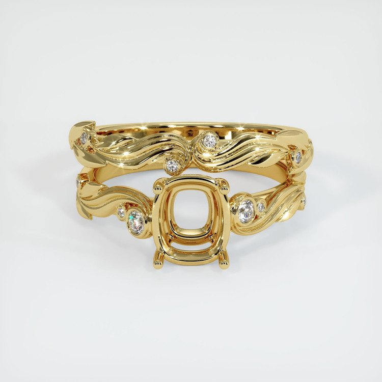 18K Yellow Gold Accent Stones Ring Setting