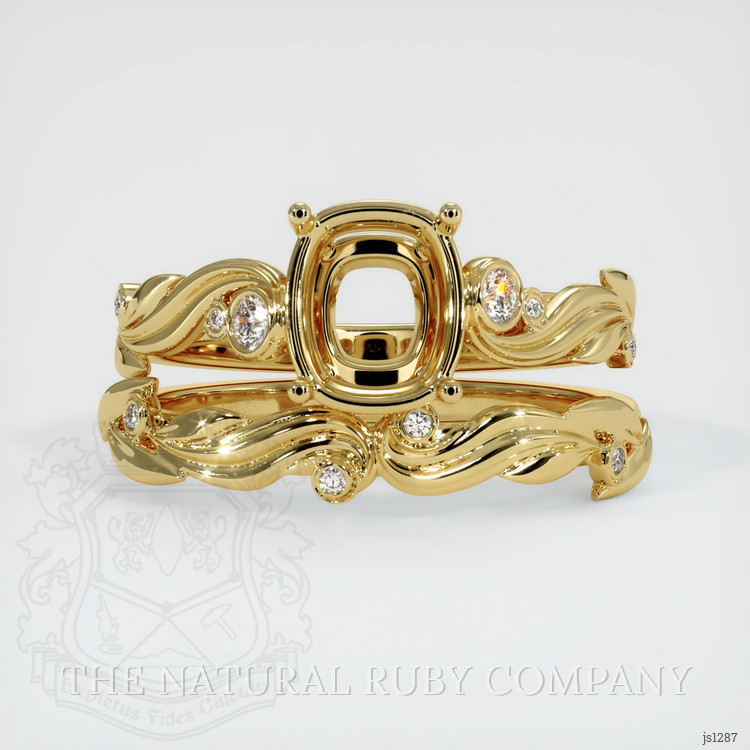 18K Yellow Gold Accent Stones Ring Setting