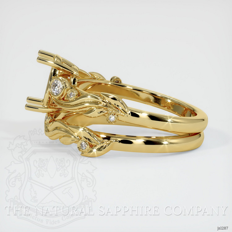 18K Yellow Gold Accent Stones Ring Setting