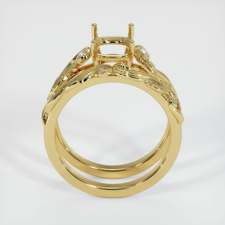 18K Yellow Gold Accent Stones Ring Setting