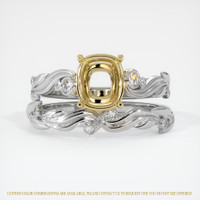 14K Yellow & White Accent Stones Ring Setting Image