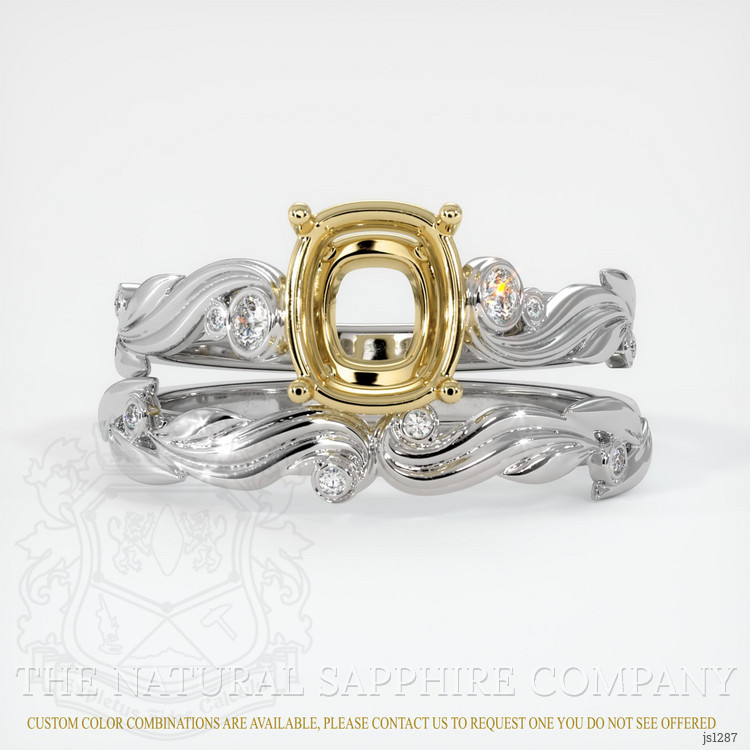 14K Yellow & White Accent Stones Ring Setting