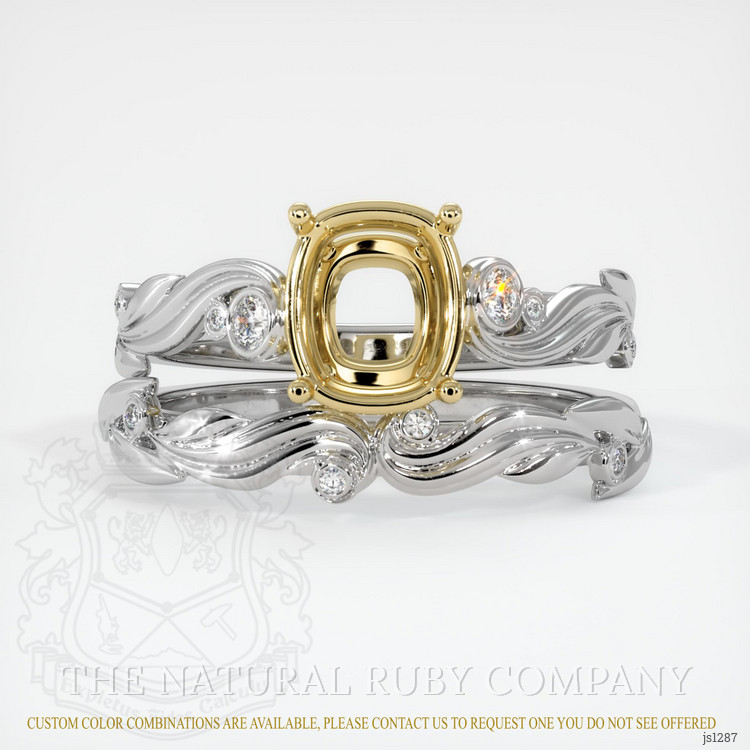 14K Yellow & White Accent Stones Ring Setting