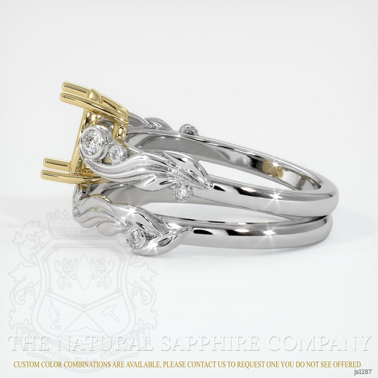 14K Yellow & White Accent Stones Ring Setting