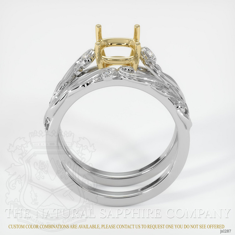 14K Yellow & White Accent Stones Ring Setting