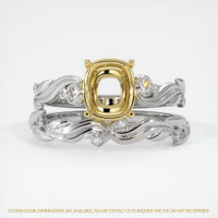 18K Yellow & White Accent Stones Ring Setting Image