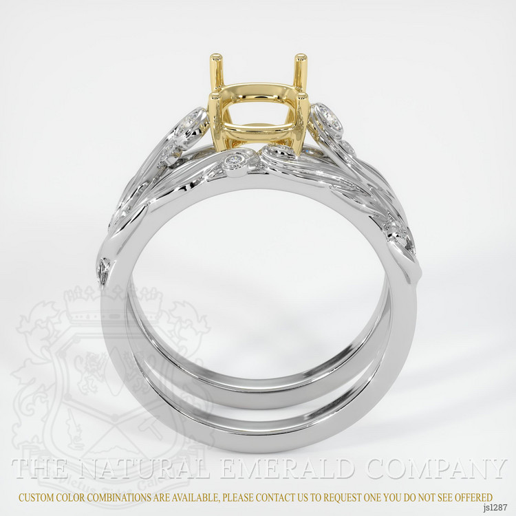 18K Yellow & White Accent Stones Ring Setting