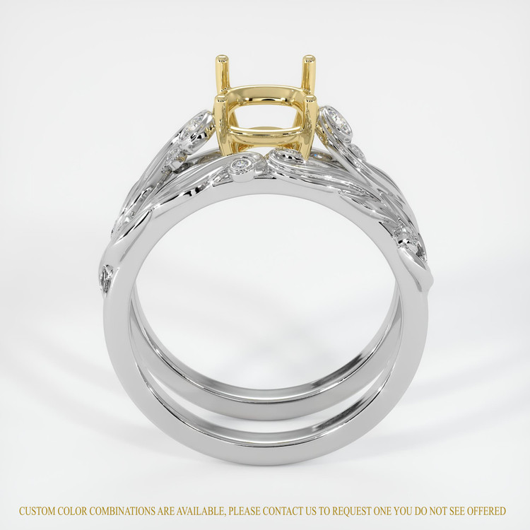 18K Yellow & White Accent Stones Ring Setting