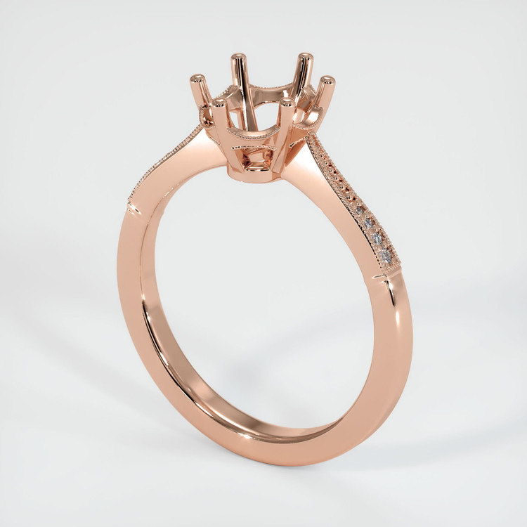 14K Rose Gold Antique Style Ring Setting
