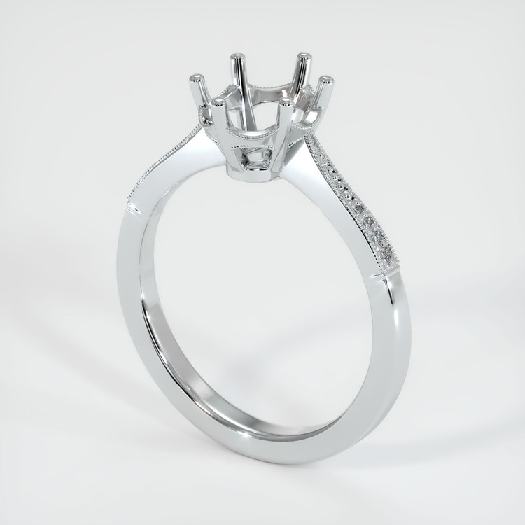 14K White Gold Antique Style Ring Setting