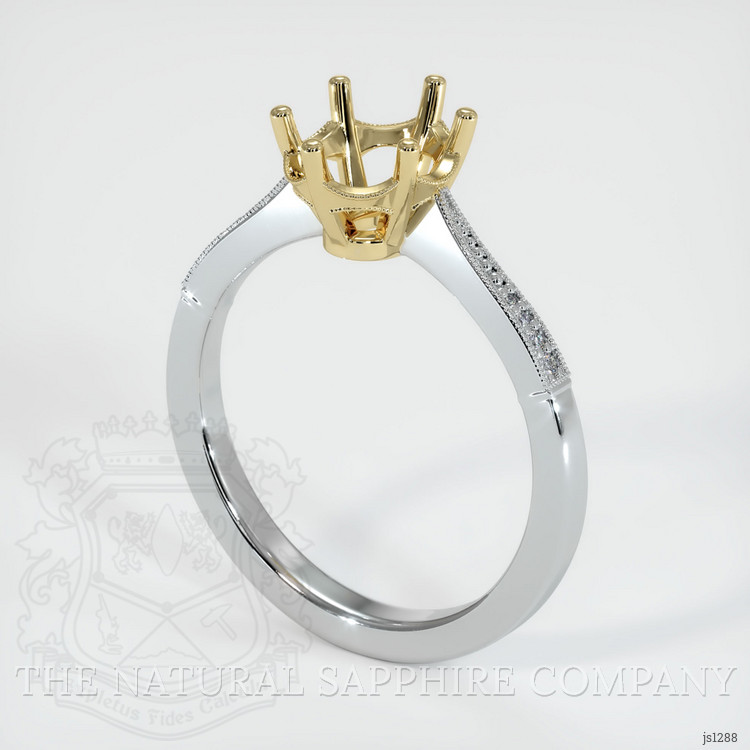 14K Yellow & White Antique Style Ring Setting
