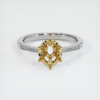 14K Yellow & White Antique Style Ring Setting Image