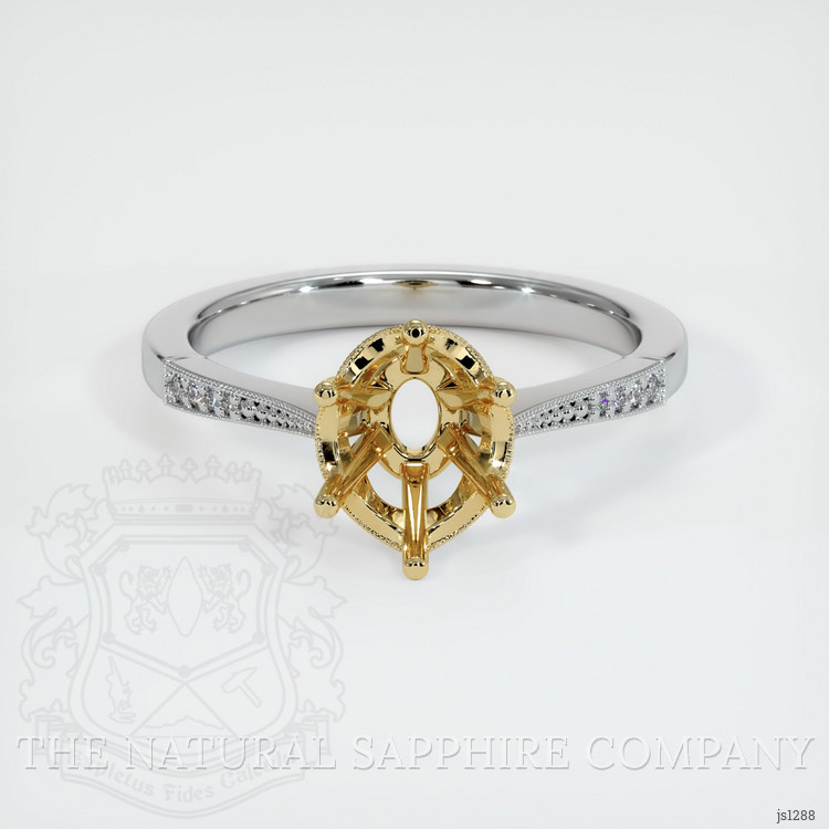 14K Yellow & White Antique Style Ring Setting