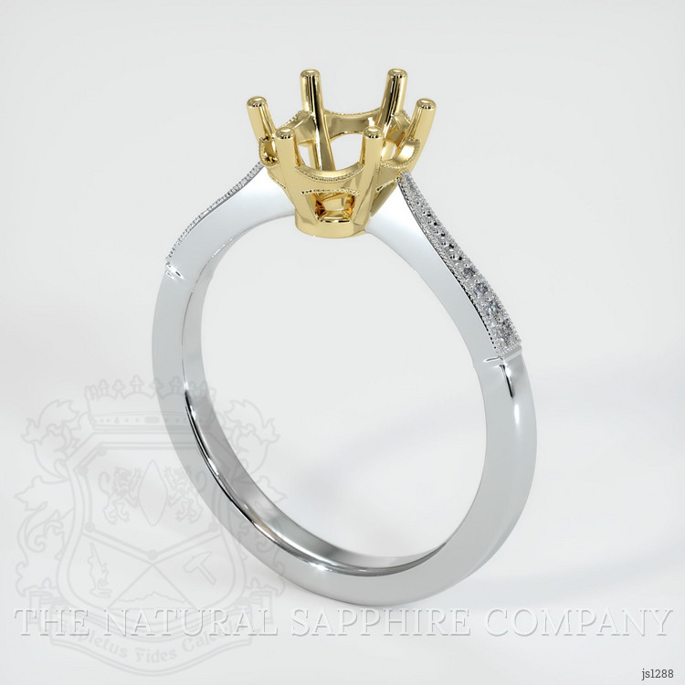 18K Yellow & White Antique Style Ring Setting