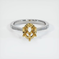 18K Yellow & White Antique Style Ring Setting Image