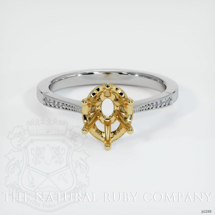 18K Yellow & White Antique Style Ring Setting