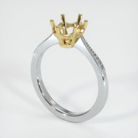 18K Yellow & White Antique Style Ring Setting Image