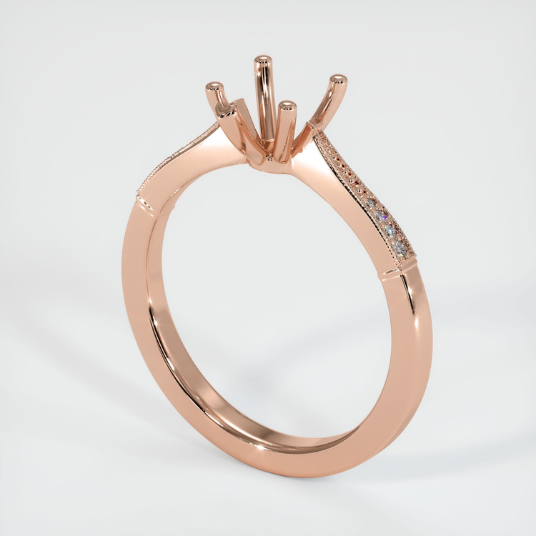 14K Rose Gold Antique Style Ring Setting