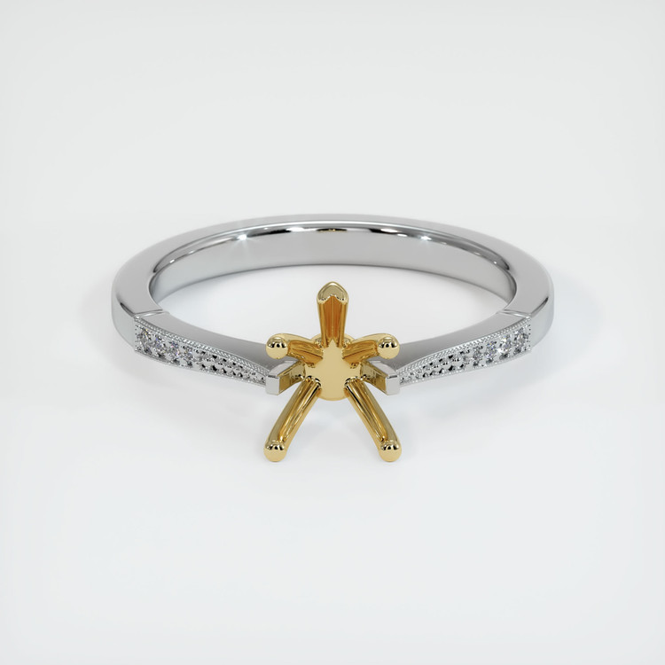 14K Yellow & White Antique Style Ring Setting