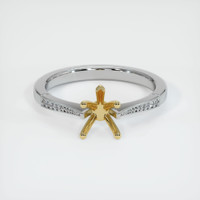 18K Yellow & White Antique Style Ring Setting Image