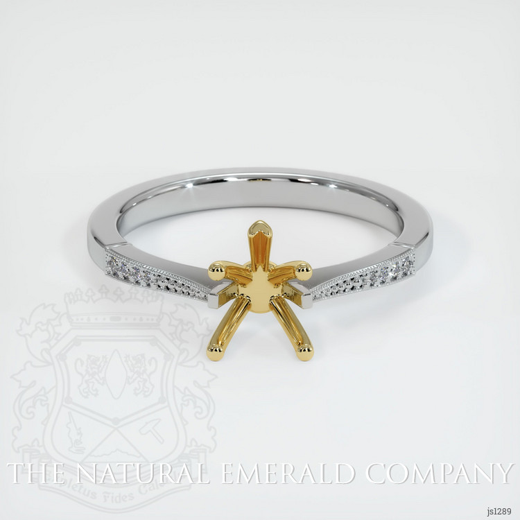 18K Yellow & White Antique Style Ring Setting