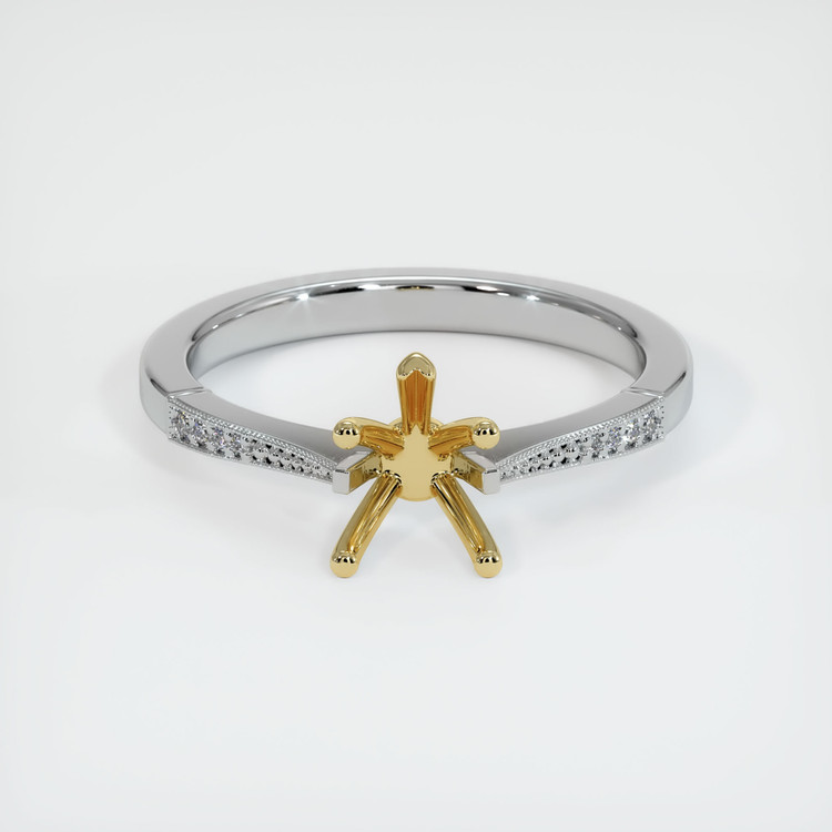 18K Yellow & White Antique Style Ring Setting